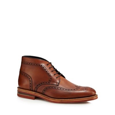Brown 'Reading' brogue boots